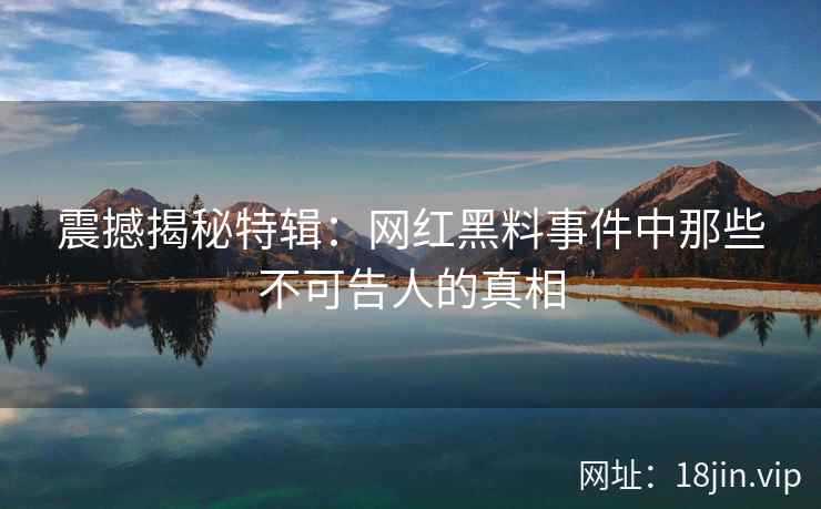 震撼揭秘特辑:网红黑料事件中那些不可告人的真相 第2张 震撼揭秘特辑:网红黑料事件中那些不可告人的真相 第2张