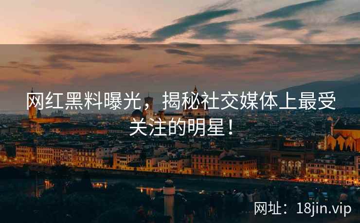 网红黑料曝光,揭秘社交媒体上最受关注的明星! 第2张 网红黑料曝光,揭秘社交媒体上最受关注的明星! 第2张